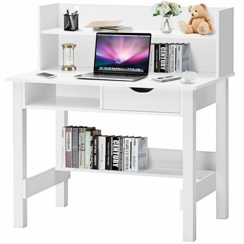 Computer Desk PC Laptop Table White Workstation Office Home Furniture w/ Drawers 
