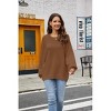 Womens Oversized Sweater Lantern Sleeve Sweater 2025 Fall Outfits Trendy Crew Neck Loose Fit Below Hip Sweater Winter Warm Tops Basic Jumper - 4 of 4