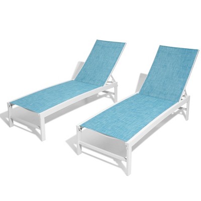 Pellebant Outdoor Pool Lounger Aluminum All-weather Adjustable Chaise Lounge Chair