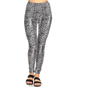 Women's One Size Fits Most Printed Leggings - One Size Fits Most - White Mark - 1 of 3