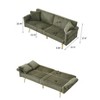 TiramisuBest 79" Corduroy Sofa Bed, Green Foldable Double Couch with Adjustable Armrests for Living Room & Apartments - 4 of 4