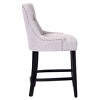 WestinTrends 24" Linen Tufted Buttons Upholstered Wingback Counter Stool (Set of 3) - 4 of 4