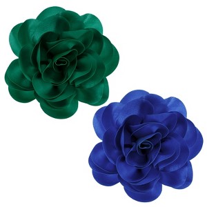Unique Bargains Alloy Satin Fabric Big Rose Flower Dainty Brooches and Pins 2 Pcs - 1 of 4