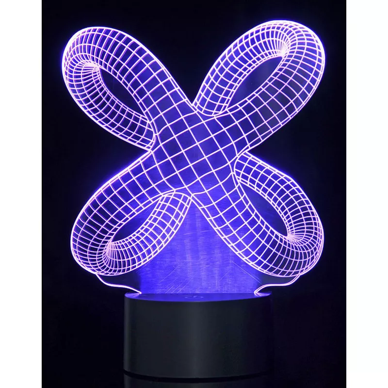 Link 3d Crisscross Rings Laser Cut Precision Multi Colored Led Night Light  Lamp - Great For Bedrooms, Dorms, Dens, Offices And More! - Black : Target