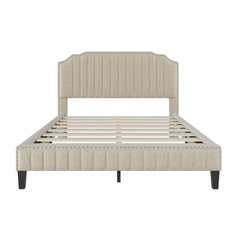 Modern Curved Upholstered Wood Platform Bed-ModernLuxe, 5 of 7