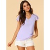 INSPIRE CHIC Women's Chiffon Elegant V Neck Cap Sleeve Work Summer Blouse - 2 of 4