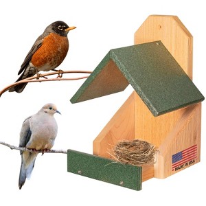 JCS Wildlife Cedar Robin Roost Birdhouse with Recycled Poly Lumber Roof - 1 of 4