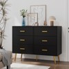 Modern 6 drawer storage chest with gold handles and metal legs for a living room, hallway or entryway - 4 of 4