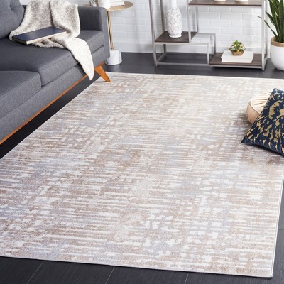 Ivory and Beige Synthetic Flat Woven 4' x 6' Area Rug