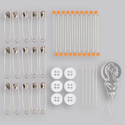 Fiskars Sewing Survival Kit: Travel Size with Tape Measure, Needles, Thread & Scissors, 62 Pieces