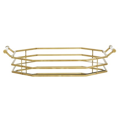 Glam Iron Tray Gold - CosmoLiving by Cosmopolitan