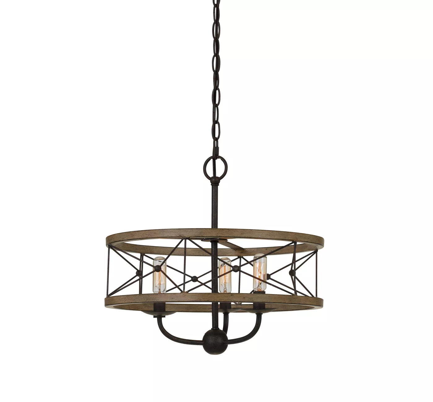 5.6" x 2.2" 3 Light Modica Metal Pendant Fixture Ivory - Cal Lighting - image 1 of 4