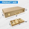 GSE 500pcs Wooden Poker Chip Case, Casino Chip Case with 5 Poker Chip Tray/Holder - 2 of 4