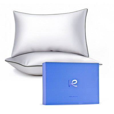 Kickoff 100% Bamboo Viscose Trimmed Pillowcases Only, Hidden Zipper, Cooling Breathable, Bedding Pillow Covers for Hot Sleepers