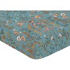 Sweet Jojo Designs Girl Baby Fitted Crib Sheet Boho Floral Wildflower Blue and Orange - 3 of 4