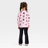 Toddler Girls' 2pc Disney Minnie Mouse Bow Cozy Woobie Pullover and Velour Bottom Set - Pink - 2 of 4