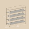 Shoe Rack, 5-Tier Shoe Storage Organizer with 4 Metal Mesh Shelves£¬Entryway large shoe rack - 3 of 4