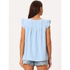 Seta T Women's Swiss Dots Casual Summer Crewneck Ruffle Sleeveless Shirt - 4 of 4