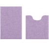 Home Mart Goods 2 Piece Set Lavender Soft Cozy Plush Chenille Bath Mat Bathroom Rug - 2 of 3