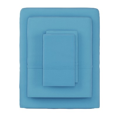 Hastings Home 4-Piece Microfiber Sheet Set, Full Size - Blue