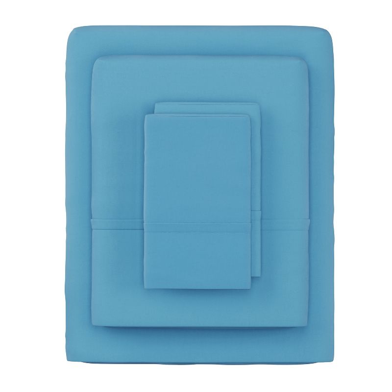 Hastings Home 4-Piece Microfiber Sheet Set, Full Size - Blue, 1 of 4
