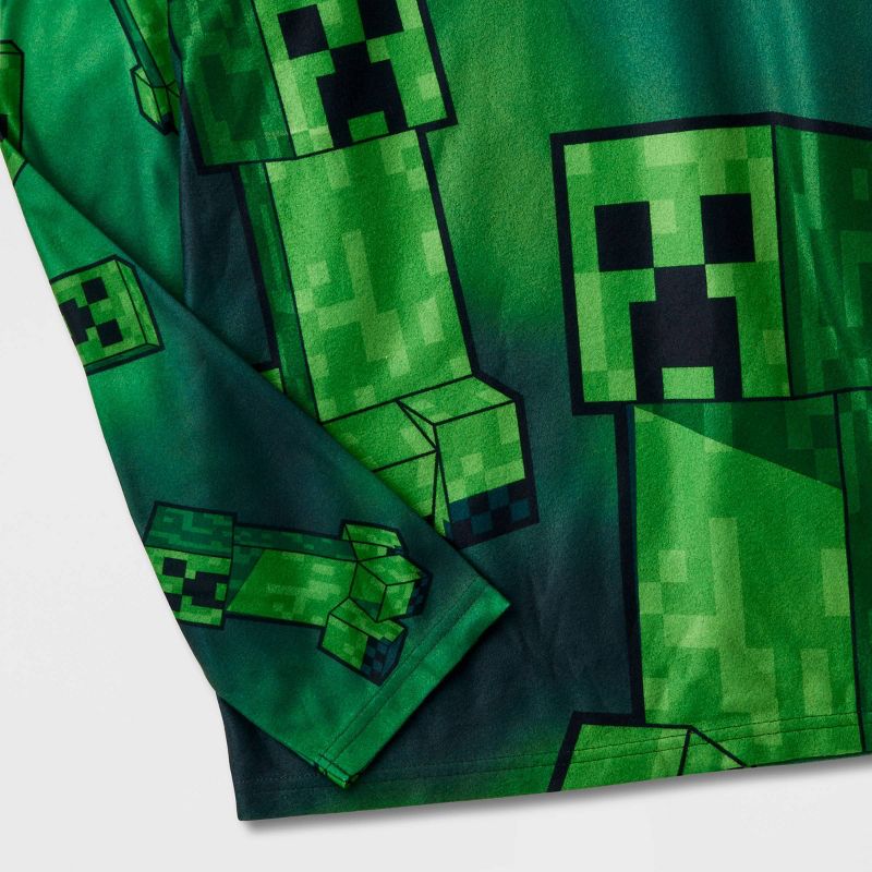 Boys&#39; Minecraft 2pc Pajama Set with Socks - Green, 3 of 5