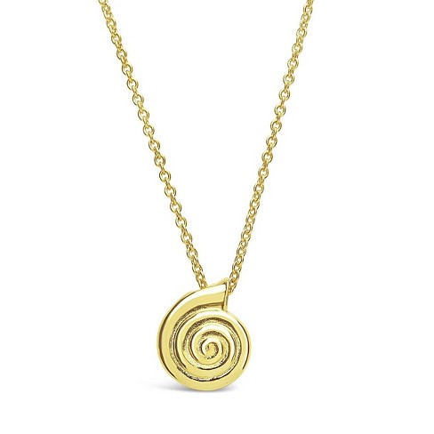 Shine By Sterling Forever Shark Eye Shell Pendant Necklace Gold