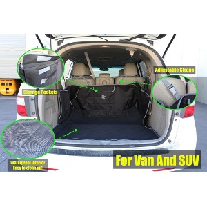 Dog Cargo Cover Pet Quilted Waterproof Large Trunk Bed Liner Water Resistant 84” x 70” Floor Mat for Trucks SUV Van Wagon Black - 1 of 4