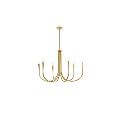 Elegant Lighting Layne 36 inch chandelier in Brass