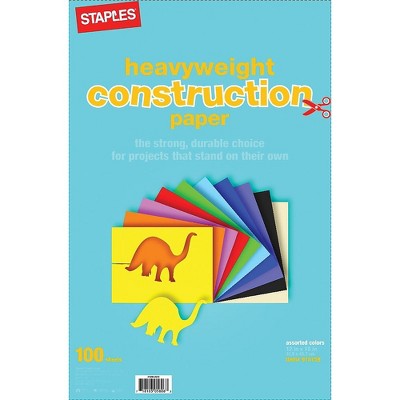 Staples Heavyweight Construction Paper 12"H x 18"W PK of 100 Assorted Color 915159