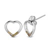 Haus of Brilliance Silver Yellow Diamond Accent Open Heart Stud Earrings - 2 of 4