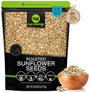 Roasted Unsalted Sunflower Seeds Kernels Edible No Shell by Nut Cravings - 1 of 4