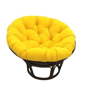 42" Rattan Papasan Chair with Solid Twill Cushion - International Caravan - 1 of 3