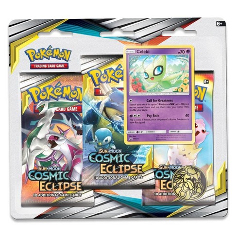 Pokmon Trading Card Game Sun Moon Cosmic Eclipse Series Featuring Celebi 3pk Blister