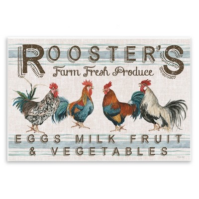 Stupell Industries Country Roosters Produce Wall Plaque Art