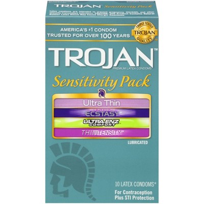 Trojan Sensitivity Pack Lubricated Condoms 10ct Target