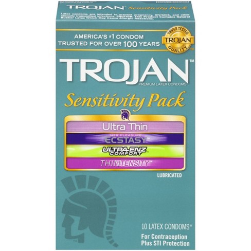 Trojan Sensitivity Pack Lubricated Condoms 10ct Target