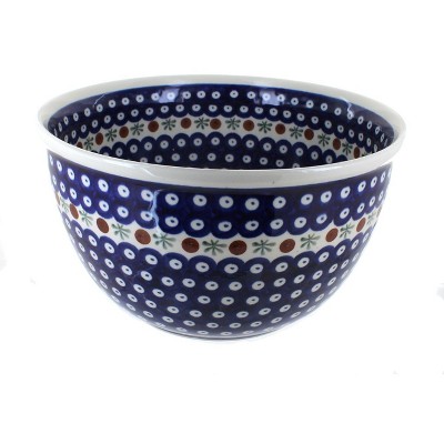 Blue Rose Polish Pottery Nature Large Mixing Bowl