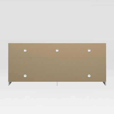 Modern White Compressed Wood 68'' Media Console with Cabinet