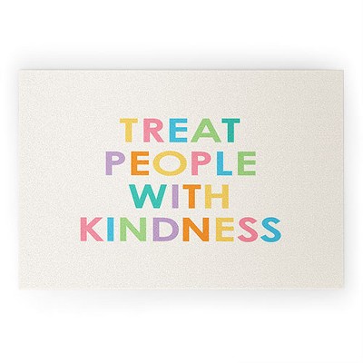 socoart Treat People With Kindness III 36" x 24" Welcome Mat - Society6