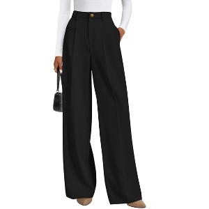 Women's Wide Leg Dress Pants Business Casual Flowy Work Palazzo Pants High  Waisted Slacks : Target