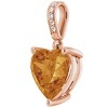 Pompeii3 9mm Citrine Women's Heart Pendant in 14k Gold Necklace 6mm Tall - 2 of 4