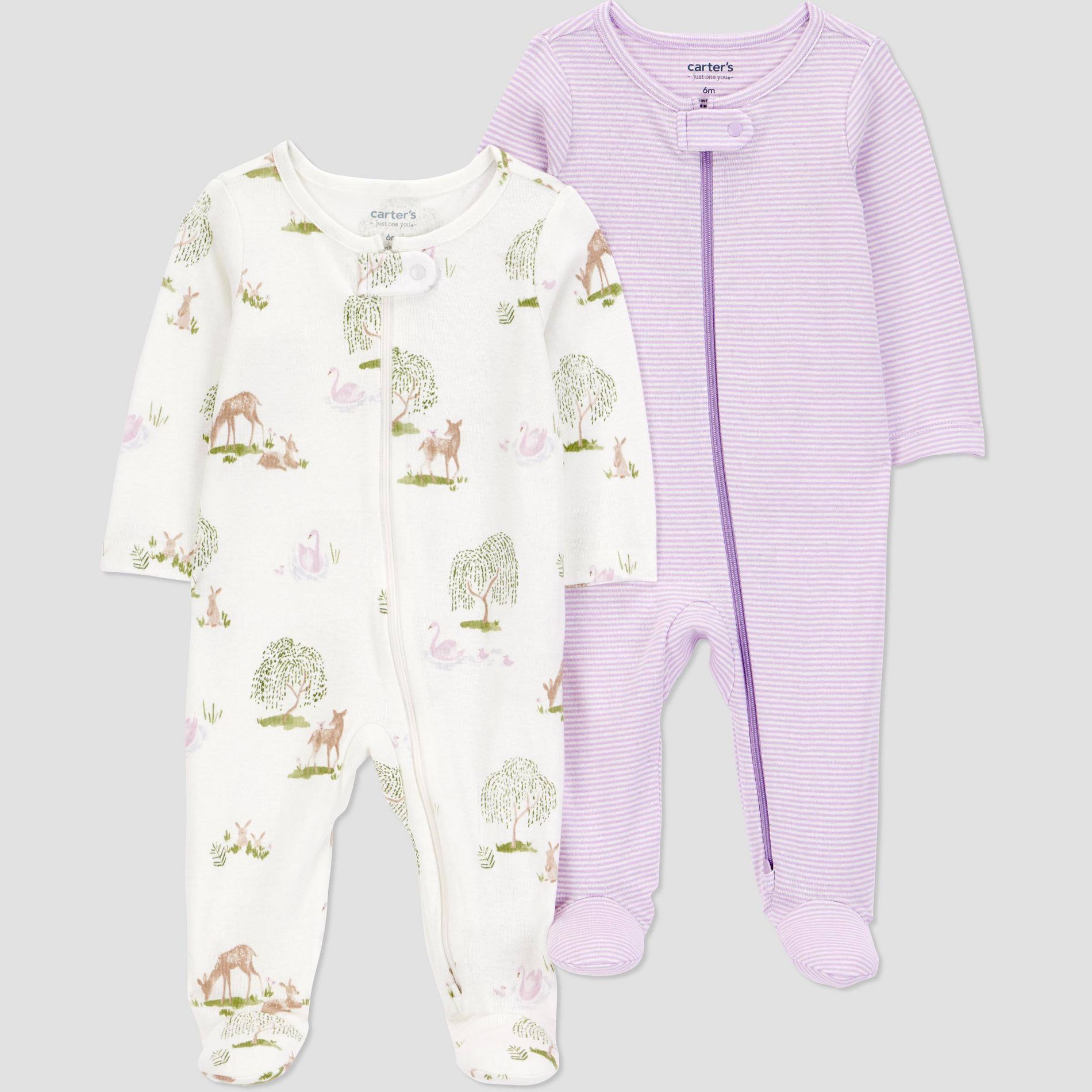 Carter's Just One You® Baby Girls' 2pk Forest Sleep N' Play - Purple