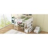 Okak Full Size Pine Wood Bunk Bed with Built-in Desk & Storage Cabinets Loft Bunk Bed with 2 Drawers for Teens, Easy Assemble, White - 4 of 4