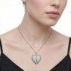 Silver Alloy Heart Locket Necklace with Wing Detail, Modern O-Link Chain, Photo-Holding Pendant, Unisex Sentimental Jewelry for Daily Wear & Gifting - 2 of 4