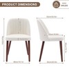Wooden Upholstered Dining Chairs Set of 2: Padded seat, wood legs. Modern fabric side chairs for kitchen, dining room, cafe - 2 of 4