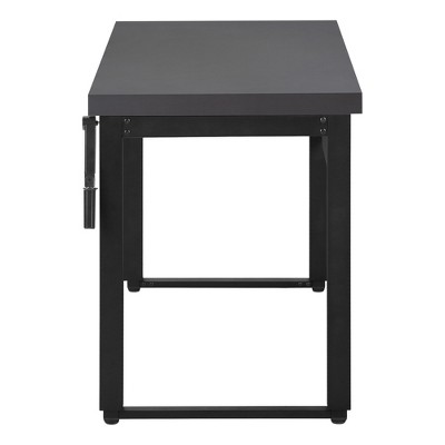 Vynxaria Modern 48" Adjustable Standing Computer Desk Grey Laminate Black Metal Frame for Home Office Laptop Work