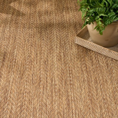 Natural Geometric Flatwoven Rectangular 8' x 10' Indoor/Outdoor Rug
