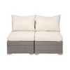 WestinTrends 3-Piece Outdoor Patio Armless Sofa Conversation Bistro Set with Coffee Table - 3 of 4