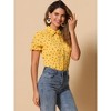 INSPIRE CHIC Women's Peter Pan Frilled Short Sleeve Floral Cotton Top - 2 of 4
